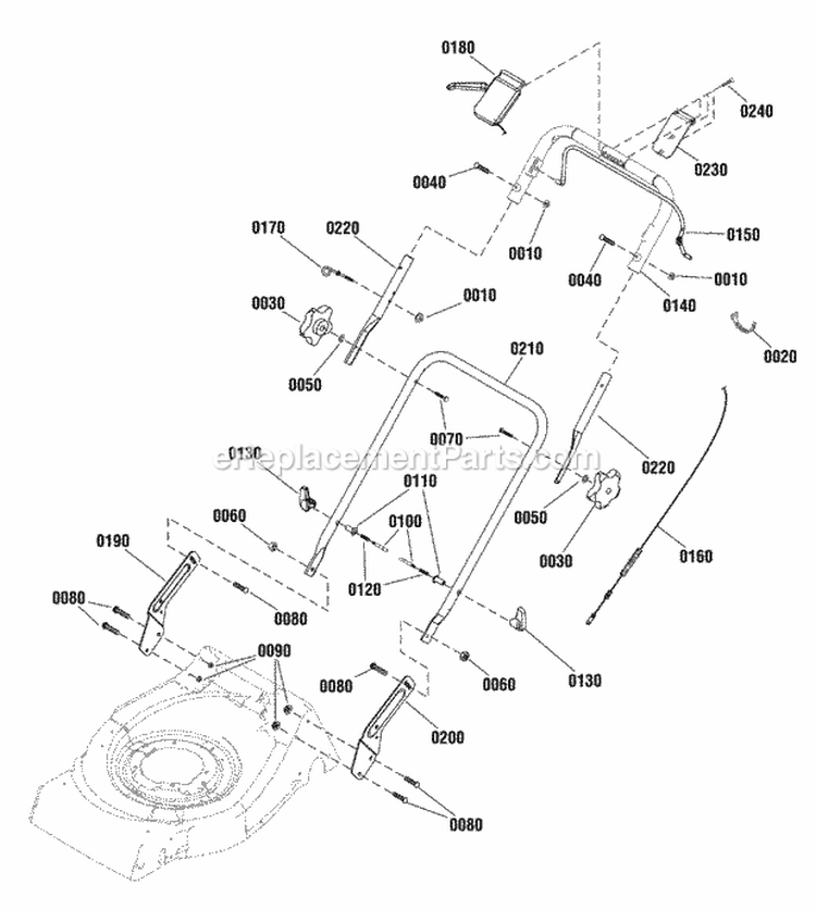 Handle Assembly Group (7502118A) Diagram and Parts List for 7800869  Simplicity Lawn Mower