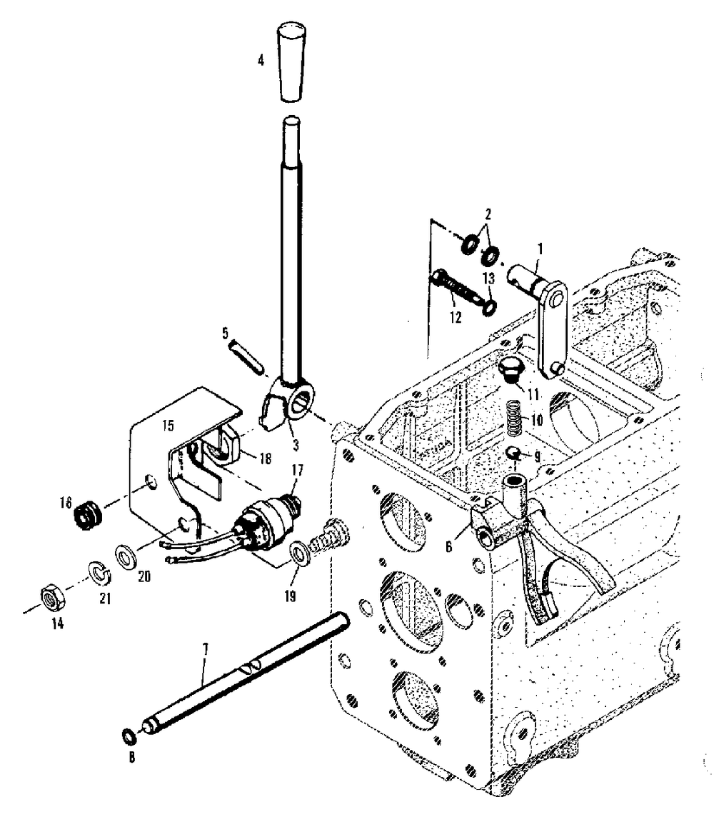 Transmission - P.T.O. Shift Control Group (3486i51) Diagram and Parts List for 9528 2097173 Simplicity Lawn Tractor