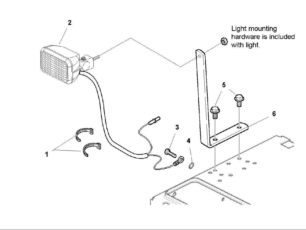 Headlight Group Diagram and Parts List for 1180E 1694244 Simplicity Snow Blower