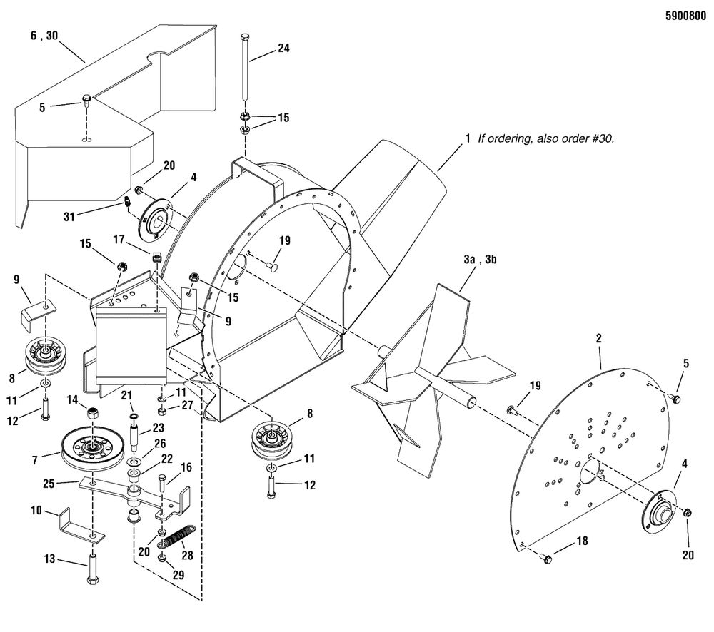Blower Group, Fast-Vac Diagram and Parts List for 5600754  Simplicity Lawn Tractor Accessories