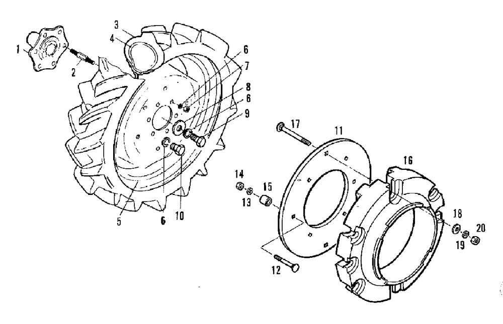 Wheel - Rear Group (3486i69) Diagram and Parts List for 9528 2097173 Simplicity Lawn Tractor