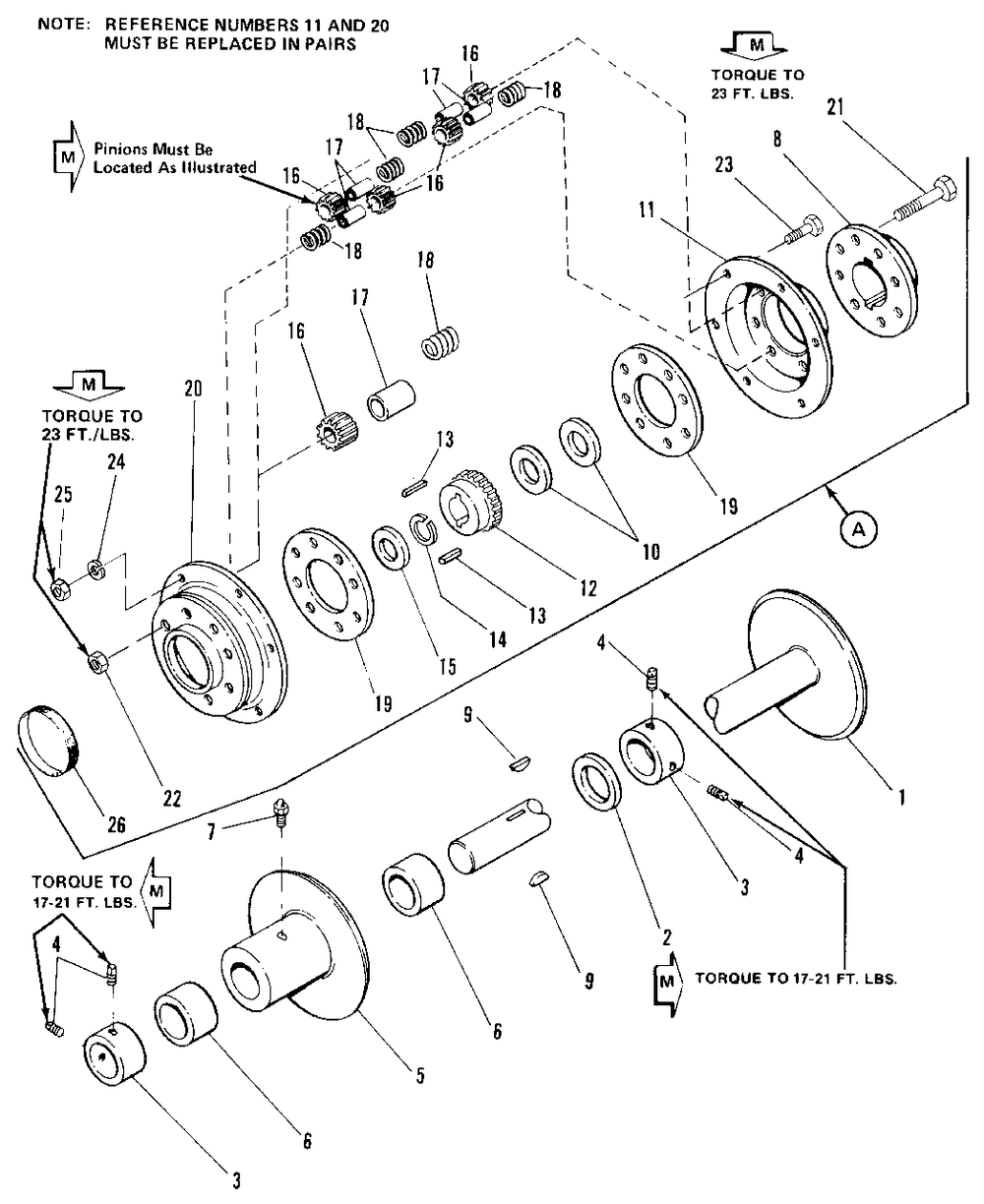 Rear Axle And Differential Group (7010 And 7016) Diagram and Parts List for 7010 1690234 Simplicity Lawn Tractor