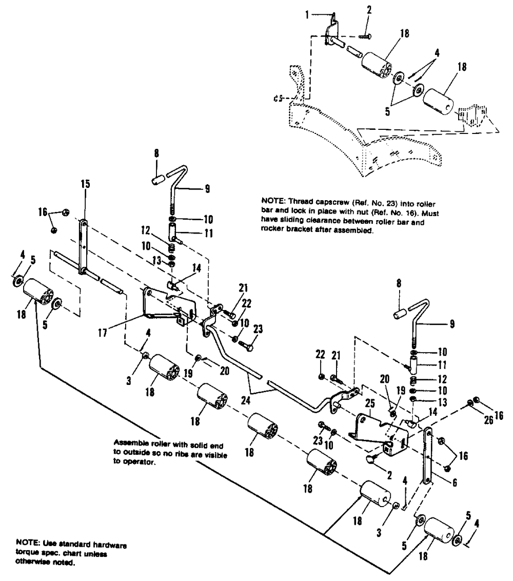 42-Inch Rotary Mower - Height Adjuster And Rollers Group Diagram and Parts List for 7790H 1691012 Simplicity Lawn Tractor