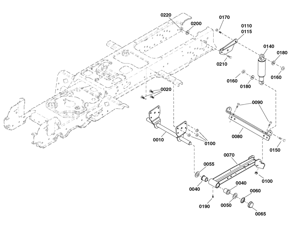 Rear Suspension Group Diagram and Parts List for 2691675-00  Simplicity Lawn Tractor