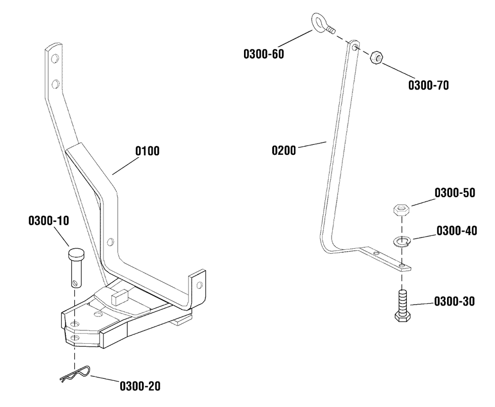 Hitch Group Diagram and Parts List for 1694147-01  Simplicity Lawn Tractor Accessories