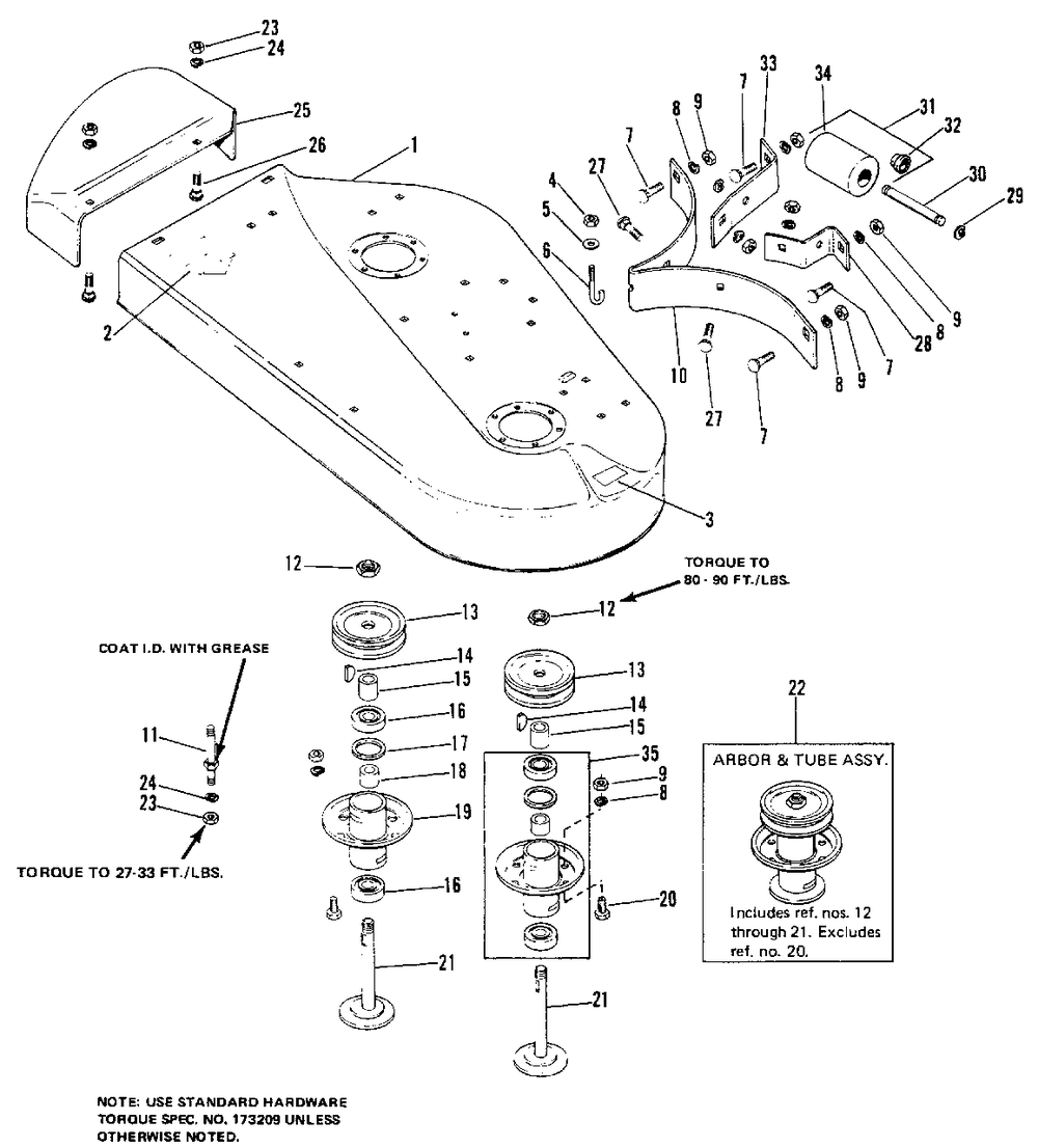 Mower Deck And Arbors Group (4008-4108-4208) Diagram and Parts List for 4208 1690176 Simplicity Lawn Tractor