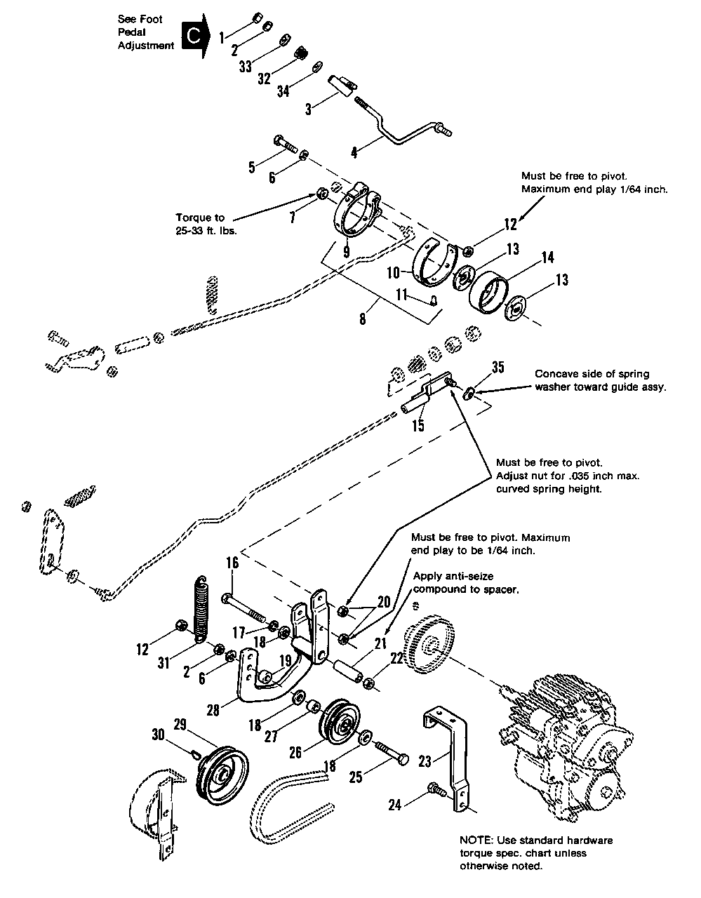 Clutch And Brake Group Diagram and Parts List for 7116H 1690578 Simplicity Lawn Tractor