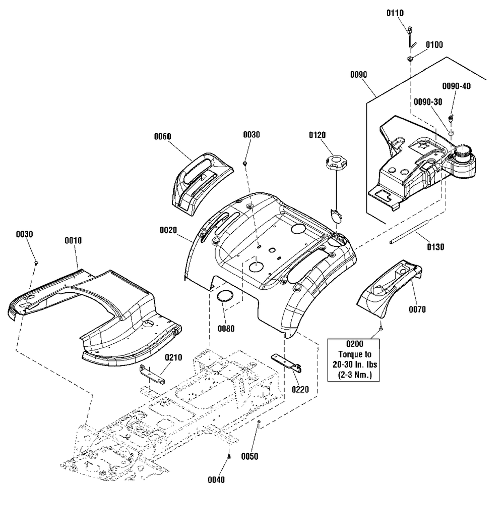 Seat Deck Group Diagram and Parts List for 2691339-02  Simplicity Lawn Tractor