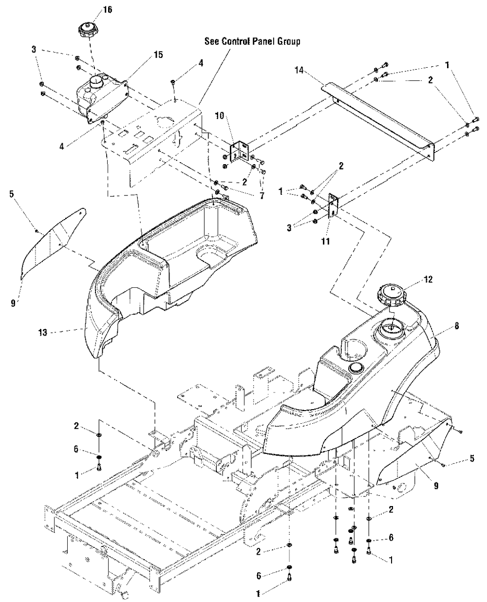 Fuel Tank Group Diagram and Parts List for 2650 5900705 Simplicity Lawn Tractor