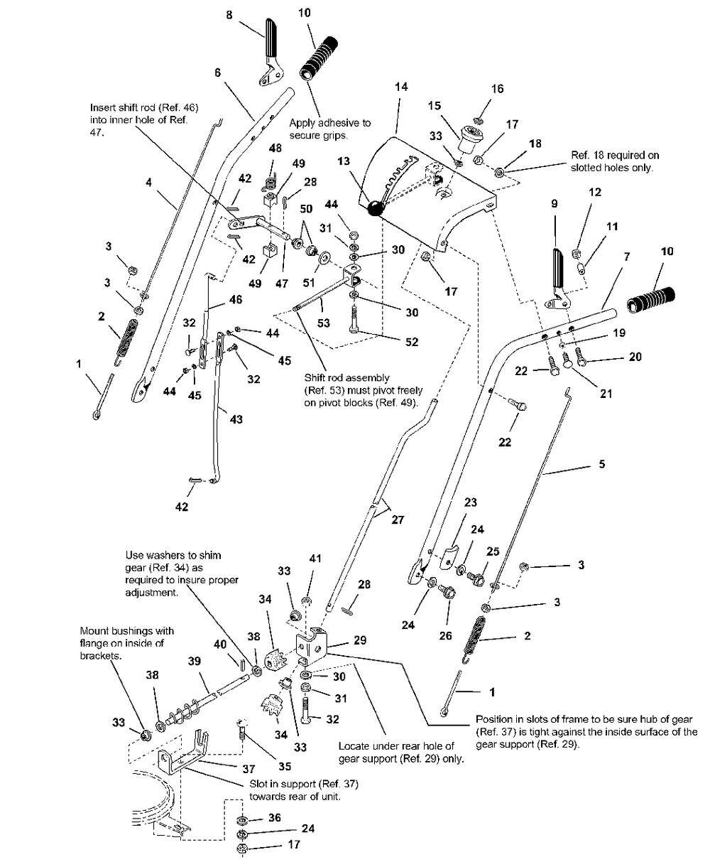 Handles And Controls (Later) Diagram and Parts List for 755M 1693648 Simplicity Snow Blower