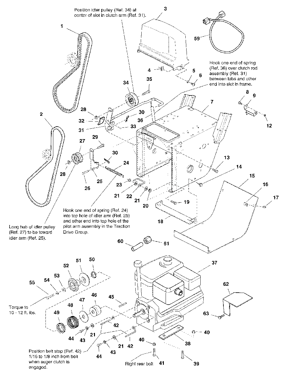 Engine And Frame Group - 11hp Electric Start Diagram and Parts List for 1170E 1694441 Simplicity Snow Blower