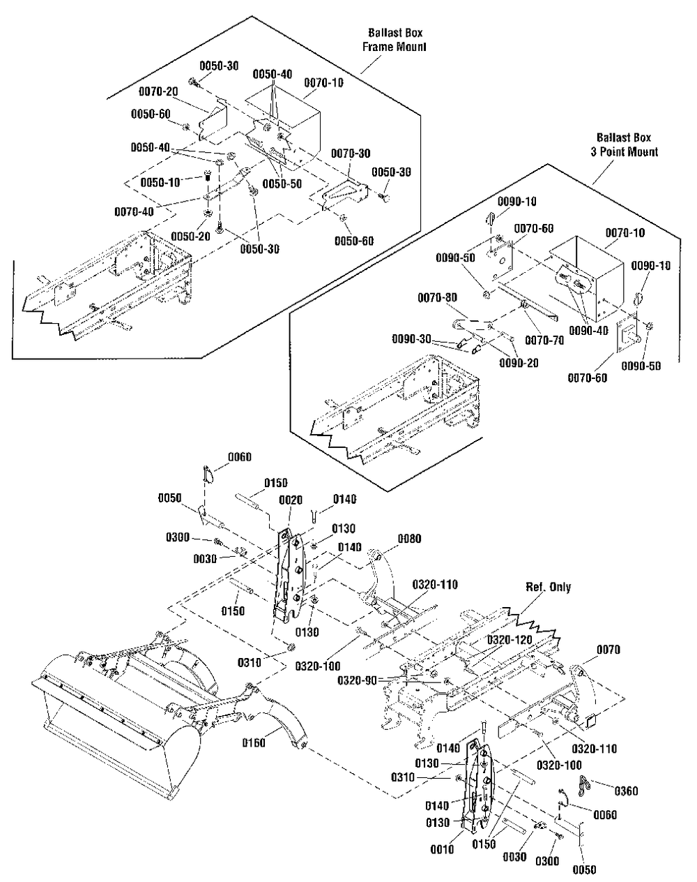 2992369 - Ballast Box Group Diagram and Parts List for 1696678-00  Simplicity Lawn Tractor Accessories