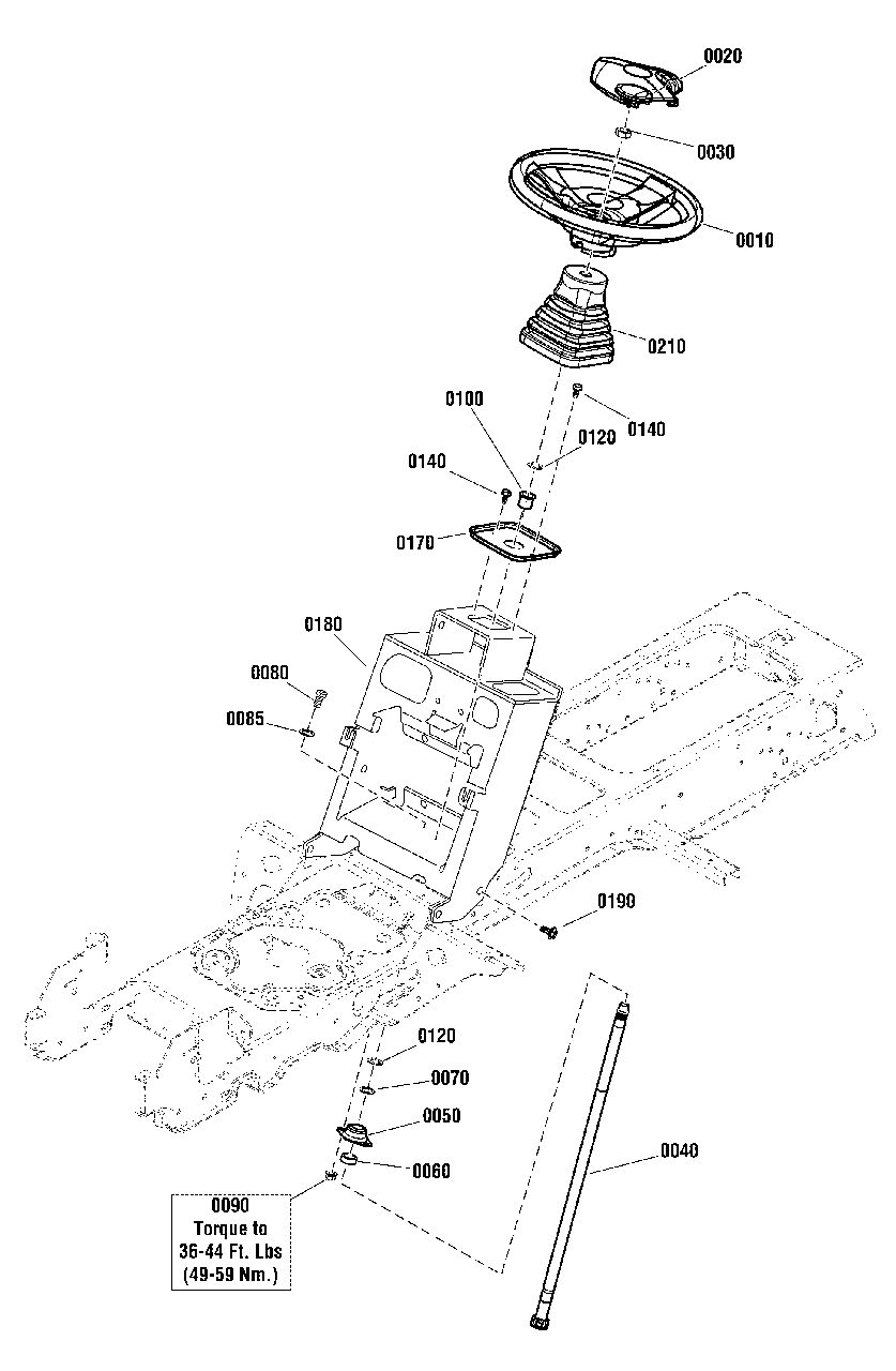 Steering Group - Manual Diagram and Parts List for 2691338-03  Simplicity Lawn Tractor