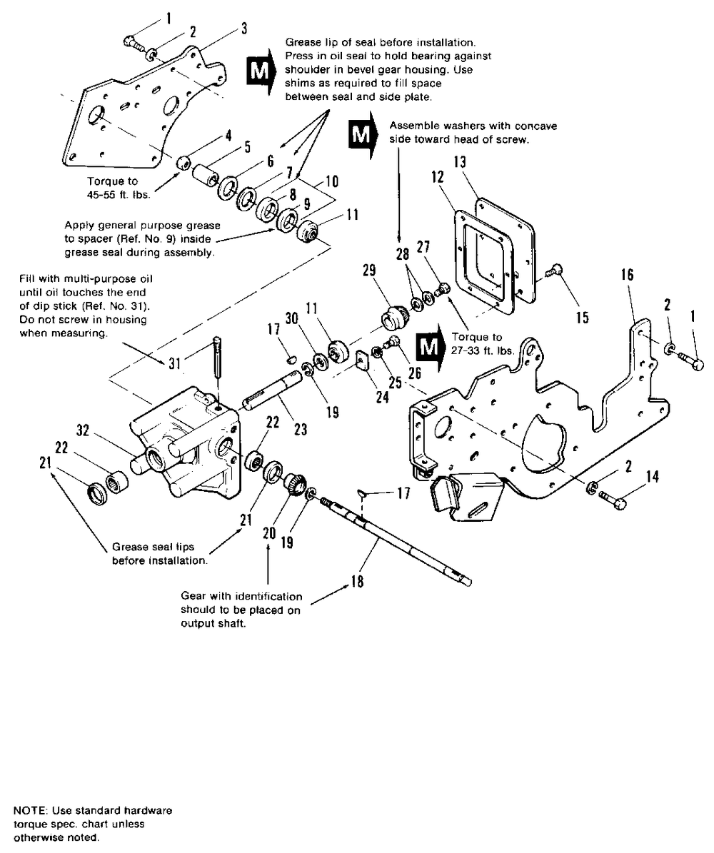 Bevel Gear And Side Plate Group Diagram and Parts List for 7790H 1690890 Simplicity Lawn Tractor