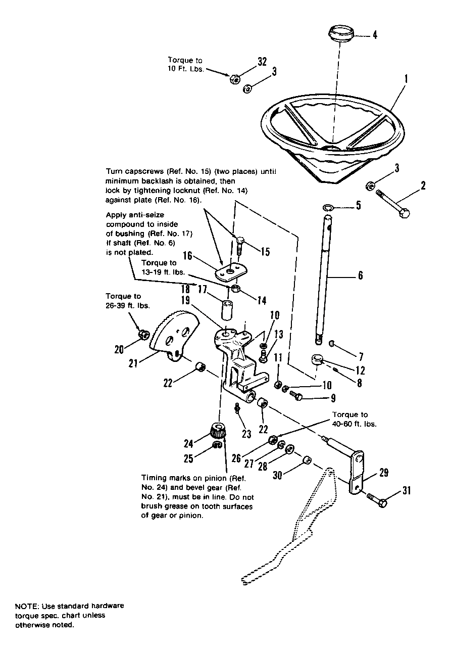 Steering Group - Later Models Diagram and Parts List for 7116H 1690578 Simplicity Lawn Tractor