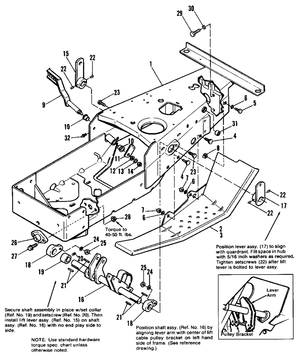 Frame And Footrest Group Diagram and Parts List for 7116H 1690489 Simplicity Lawn Tractor