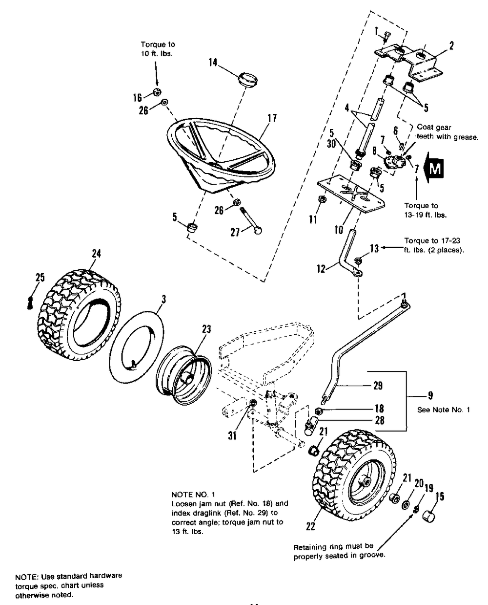 Steering And Front Wheel Group Diagram and Parts List for 4212G 1691324 Simplicity Lawn Tractor