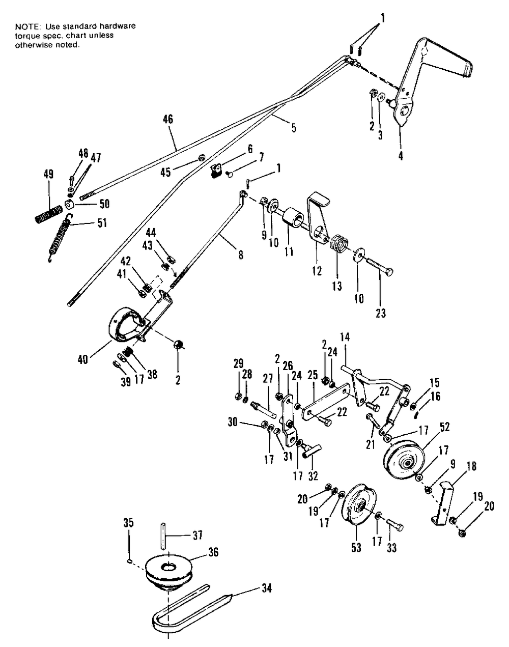 Belts And Pulleys Group Diagram and Parts List for 808 1690002 Simplicity Lawn Tractor