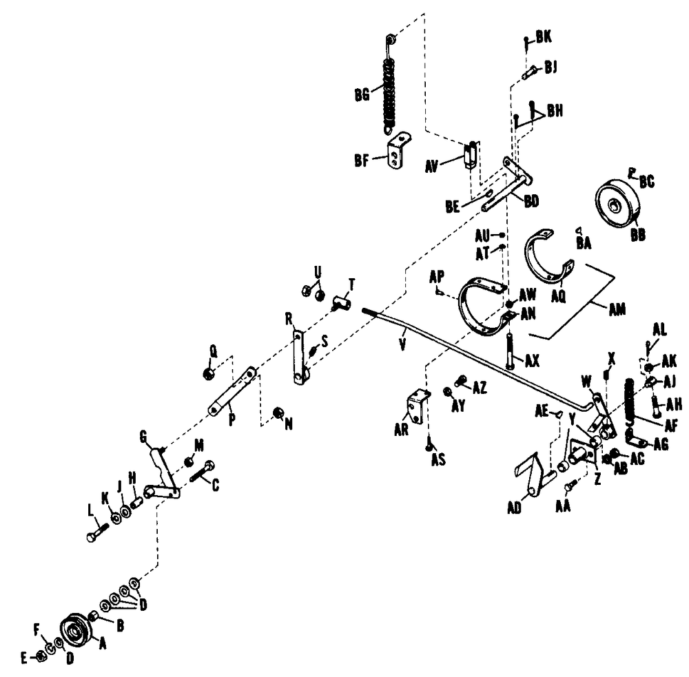 Clutch And Brake Group Diagram and Parts List for 700 990169 Simplicity Lawn Tractor