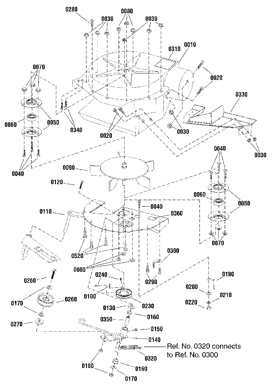 Turbo Blower Assembly Diagram and Parts List for 1696450-02  Simplicity Lawn Tractor Accessories