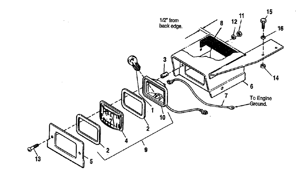 Headlight Group Diagram and Parts List for 1080S 1691899 Simplicity Snow Blower