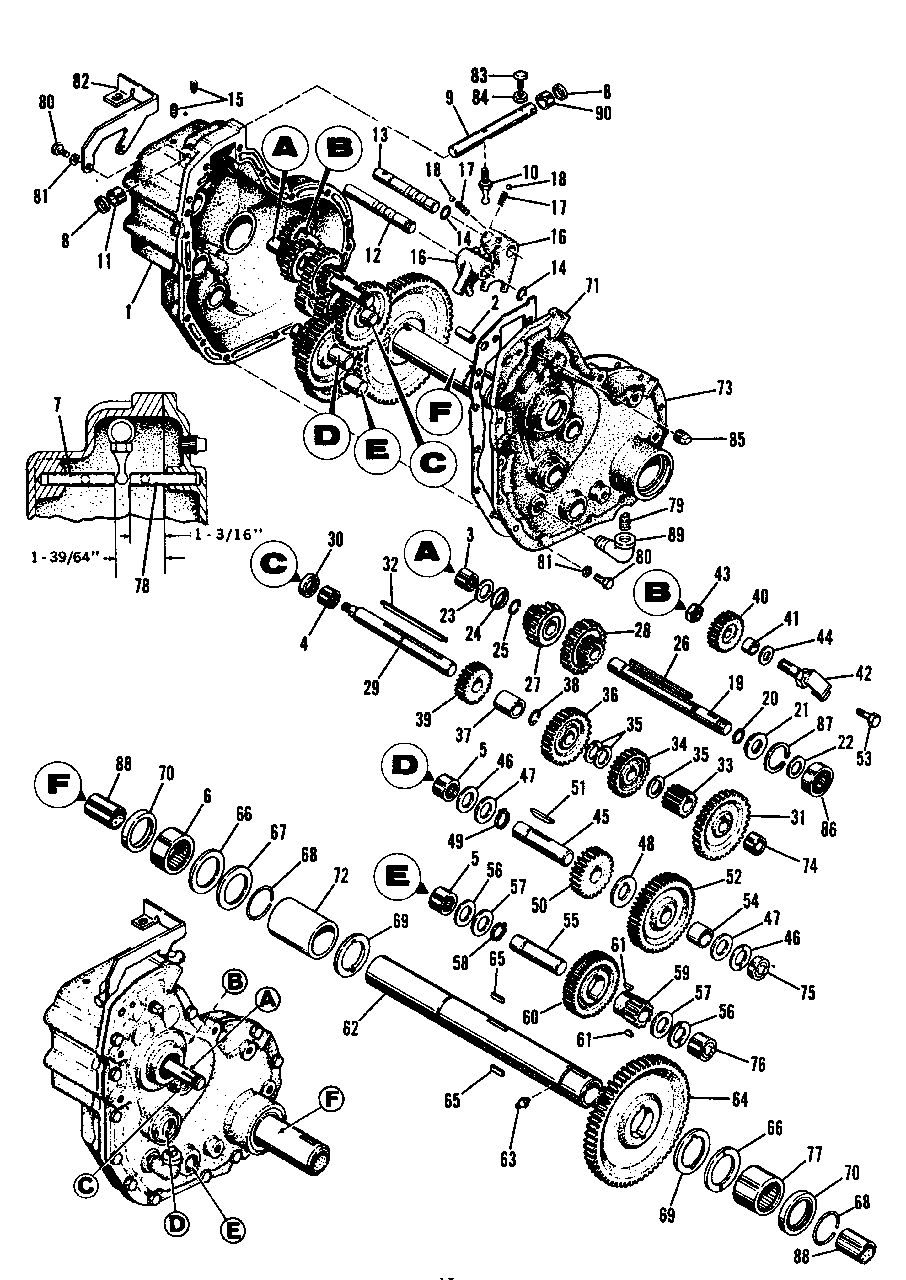 7010-7016 Transmission Diagram and Parts List for 7010 1690018 Simplicity Lawn Tractor