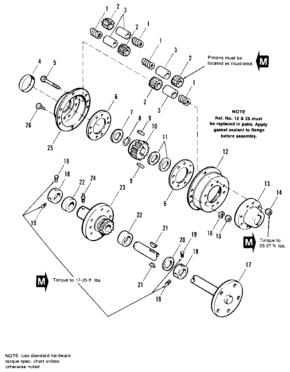 Rear Axle And Differential Group Diagram and Parts List for 7790H 1690890 Simplicity Lawn Tractor