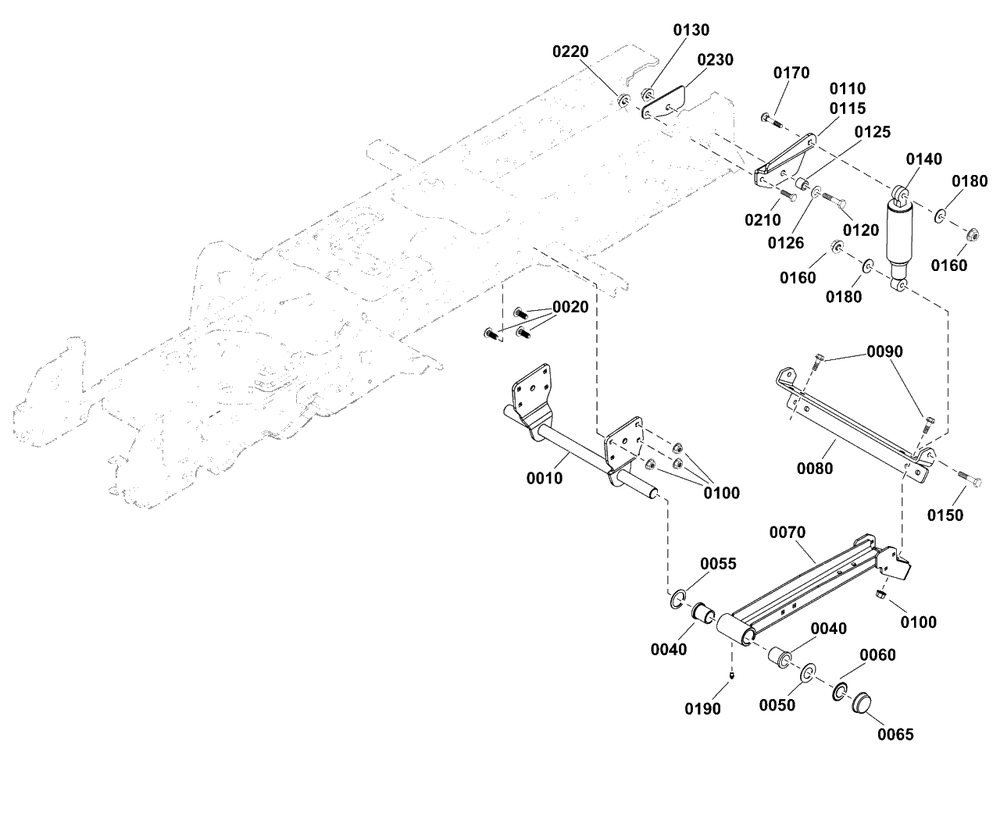 Rear Suspension Group Diagram and Parts List for 2691336-05  Simplicity Lawn Tractor