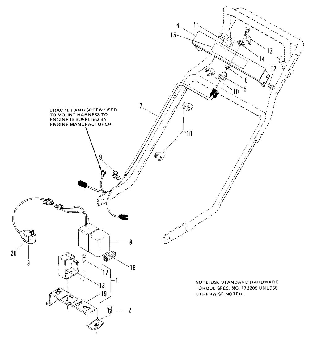 Electrical Group Diagram and Parts List for 1021 1690279 Simplicity Lawn Mower