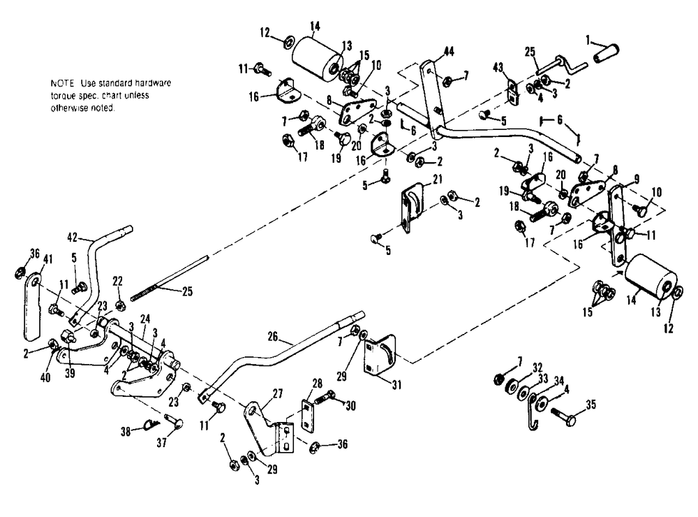 Mower Lift And Hitch Group Diagram and Parts List for 535 990647 Simplicity Lawn Tractor