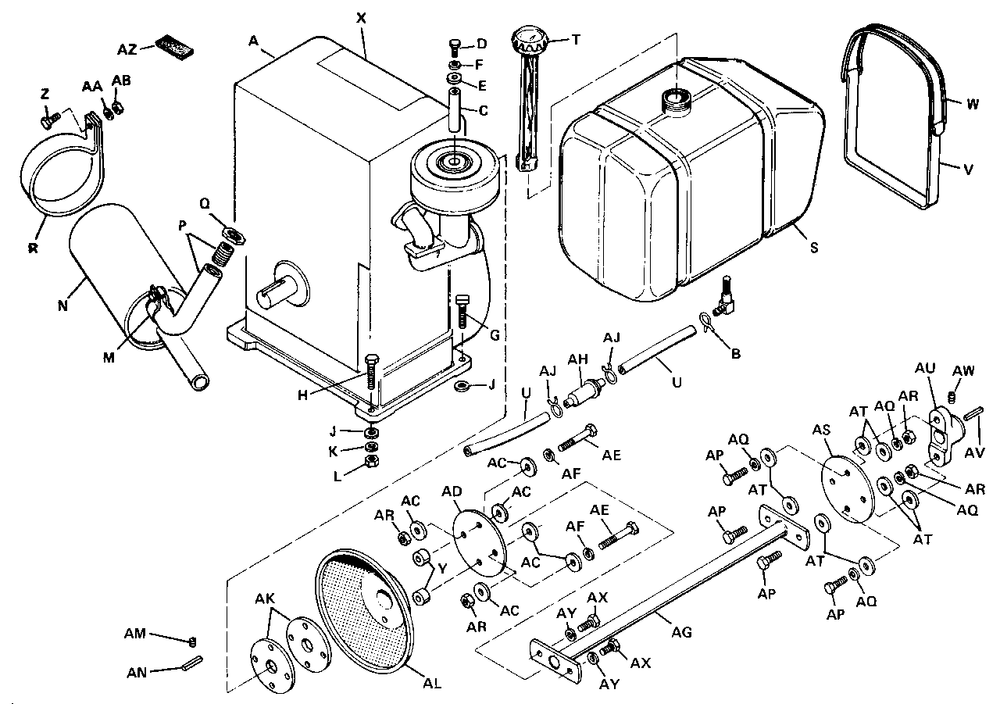 Engine And Drive Shaft-Sovereign Diagram and Parts List for 3314V 990654 Simplicity Lawn Tractor