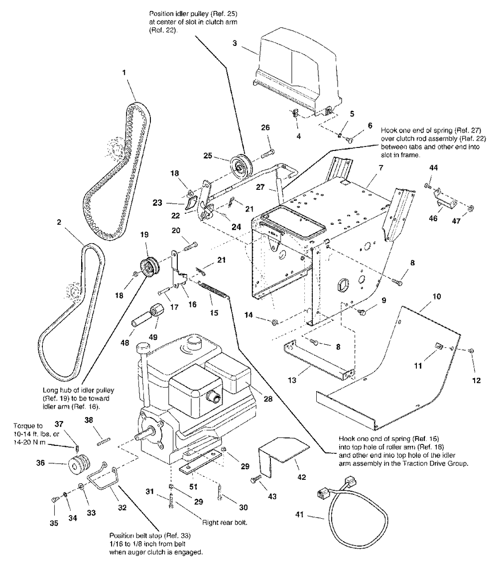 Engine And Frame Group - 9hp Electric Start Diagram and Parts List for 960E 1694439 Simplicity Snow Blower