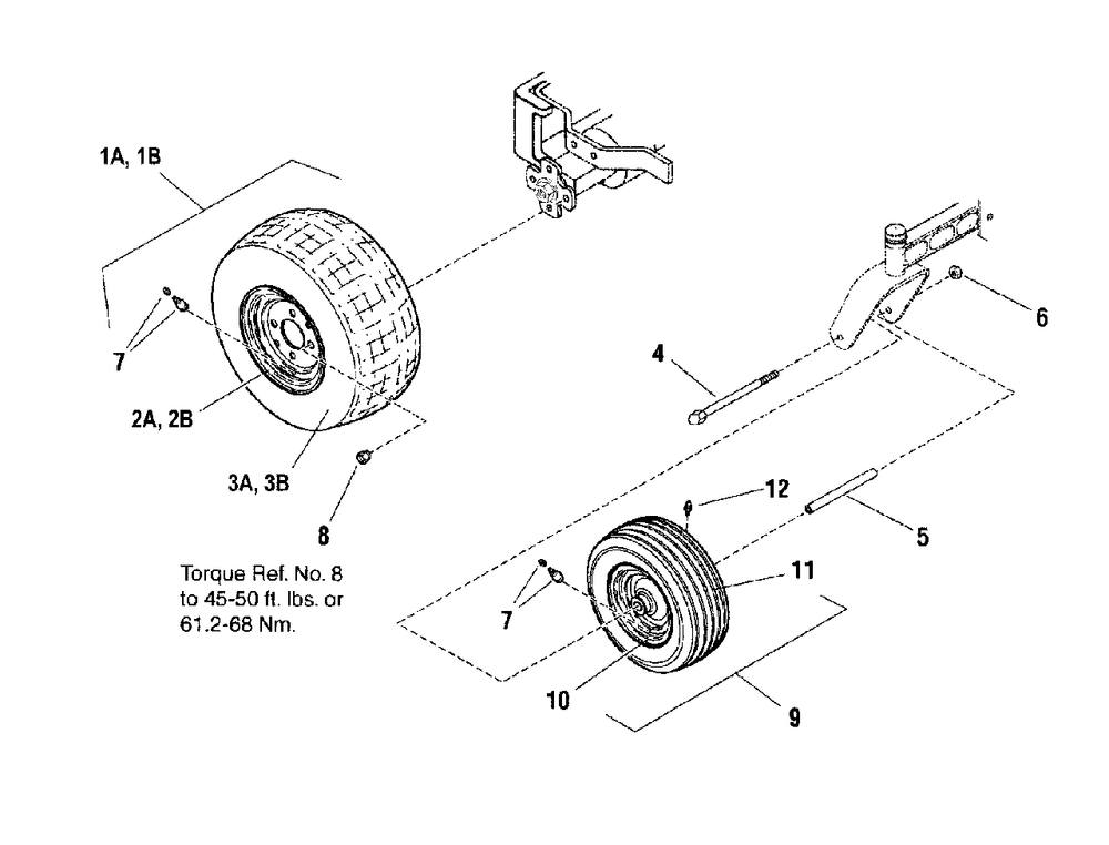 Wheel And Tire Group (W7502275 W7502277 W7501712 W7502278) Diagram and Parts List for 150Z 7800760 Simplicity Lawn Tractor