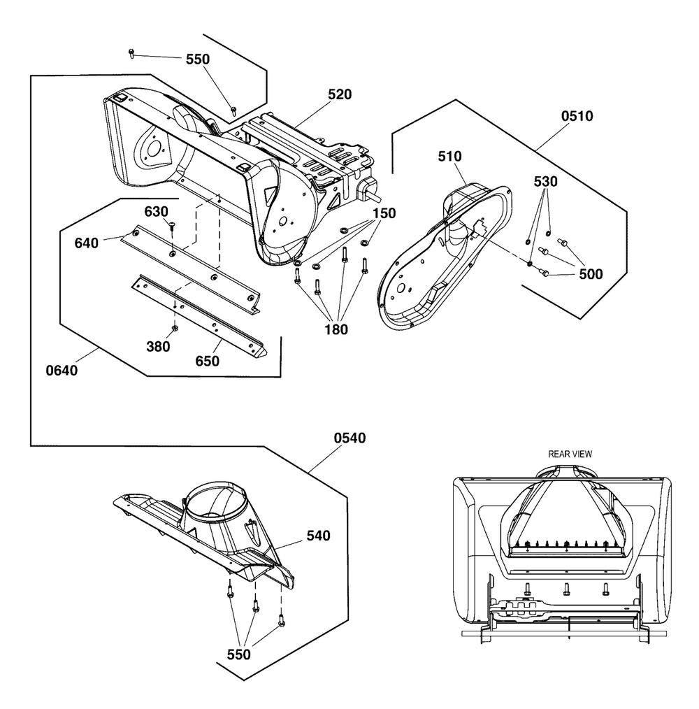 Frame Group Diagram and Parts List for 1022EE (1697295-00)(2020) Simplicity Snow Blower