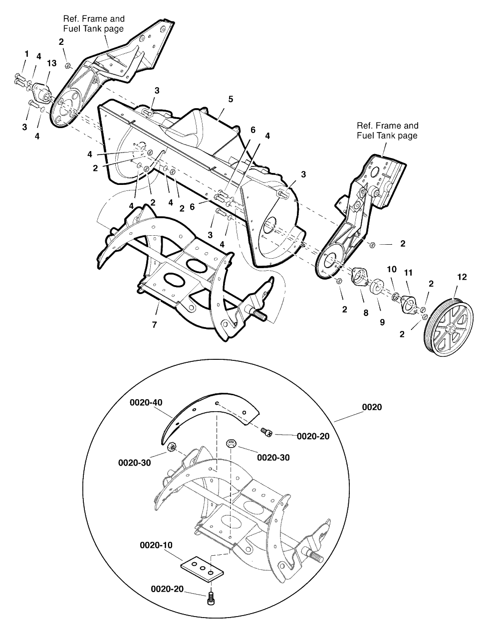 Auger And Housing Group Diagram and Parts List for 5022E (1695090)(2006) Simplicity Snow Blower