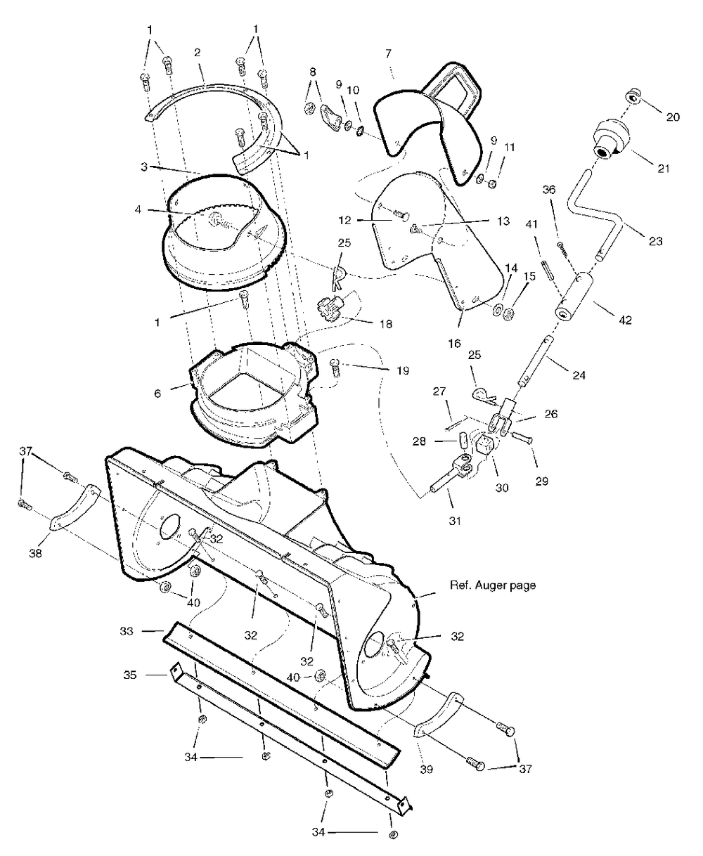 Chute System Diagram and Parts List for 522EX 1695514 Simplicity Snow Blower