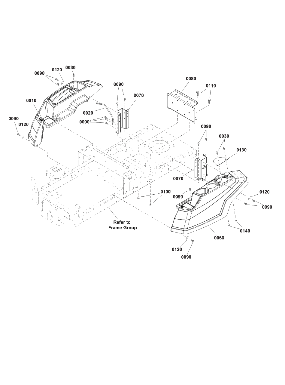 Body Group Diagram and Parts List for BLUEVOLTCZ1 2691983-00 Simplicity Lawn Tractor