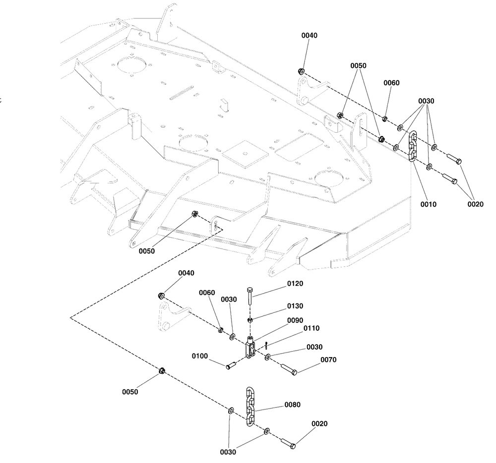 52-Inch Mower Deck Group - Hanger Chains Diagram and Parts List for 5901779  Simplicity Lawn Tractor