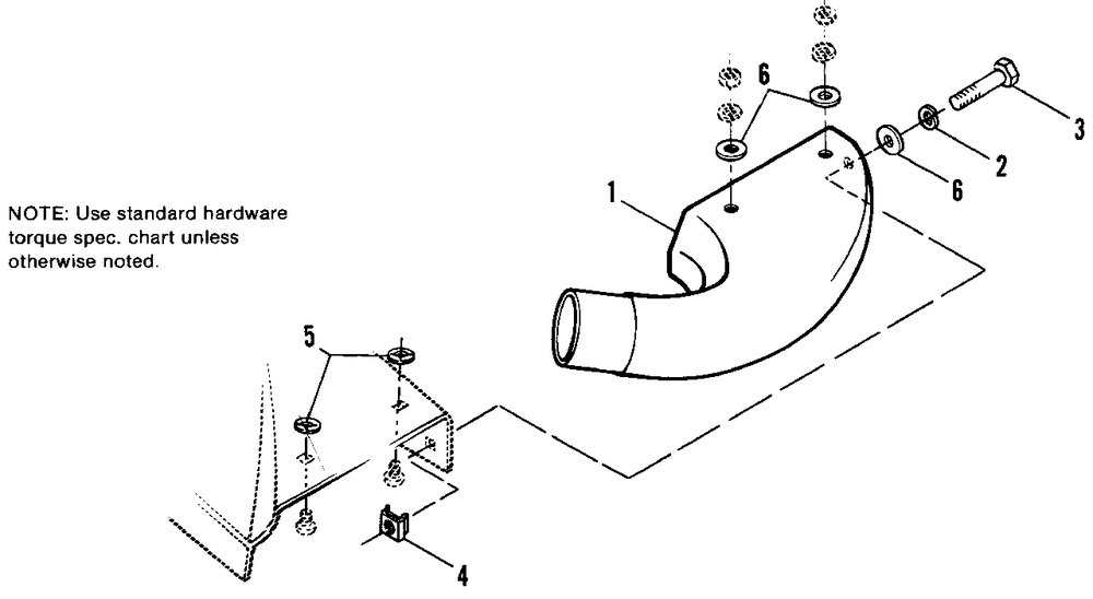 36-Inch Vacuum Collector Adaptor Diagram and Parts List for 1690228  Simplicity Lawn Tractor Accessories