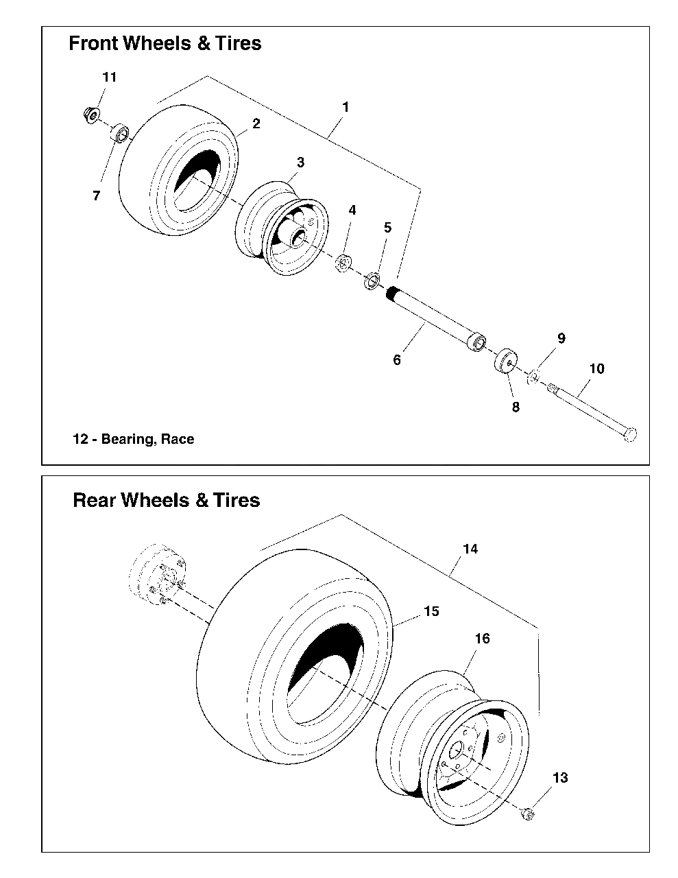 Wheel And Tire Group Diagram and Parts List for 5901748  Simplicity Lawn Tractor