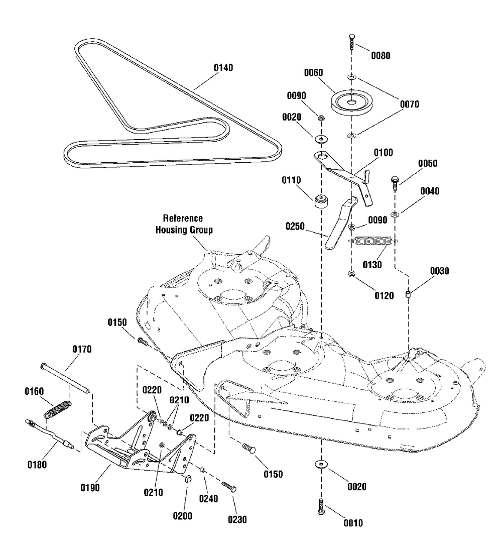 46-Inch And 52-Inch Mower Deck - Clutch Group Diagram and Parts List for 2691014-00  Simplicity Lawn Tractor
