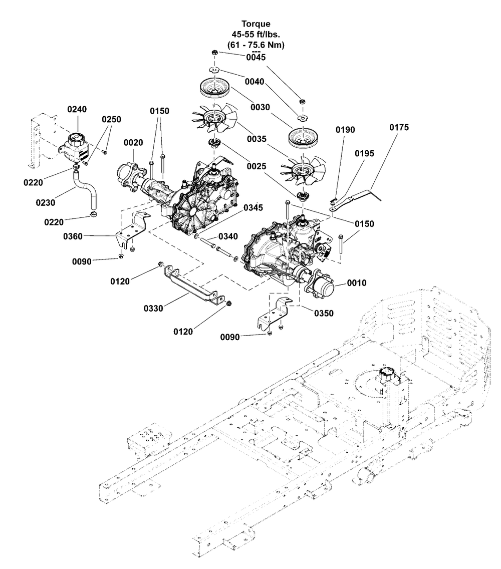 Transmission Group - Suspension Diagram and Parts List for 2691815-01  Simplicity Lawn Tractor