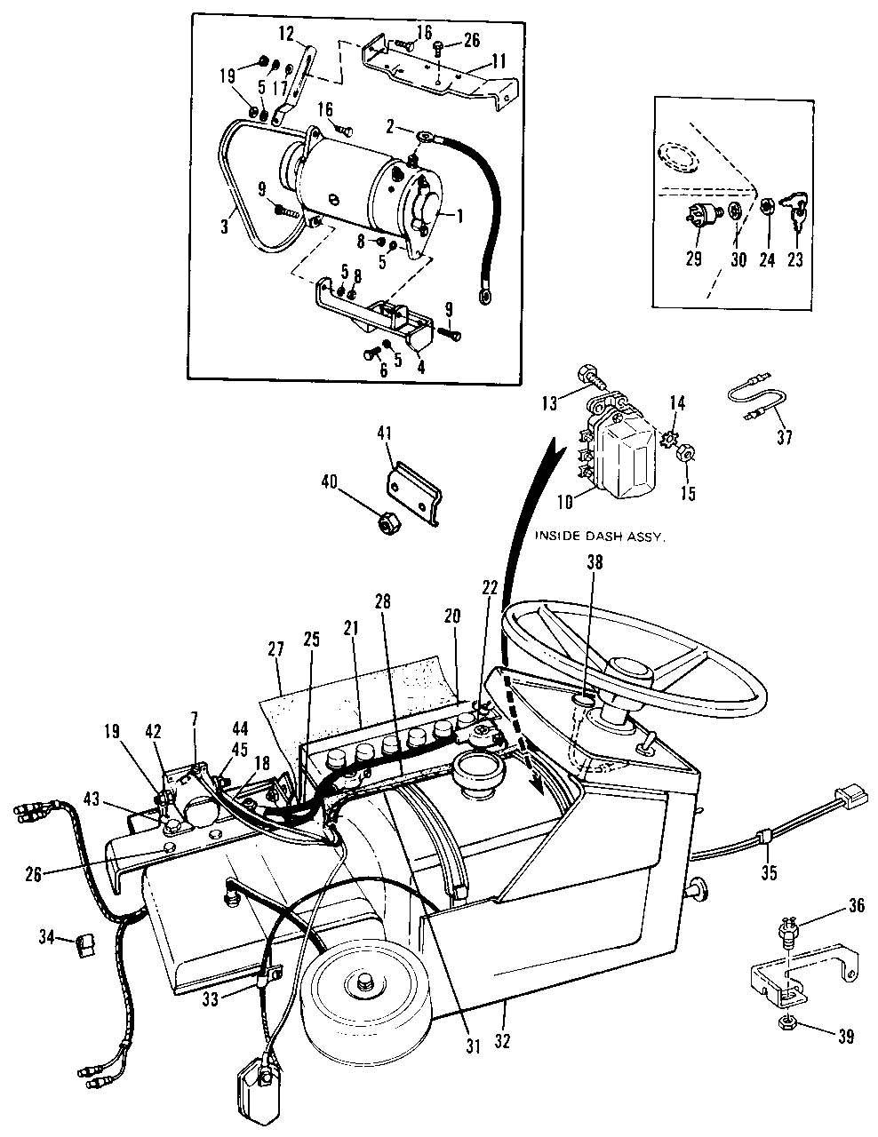 Electric Starter-Generator System Diagram and Parts List for 3410 990755 Simplicity Lawn Tractor