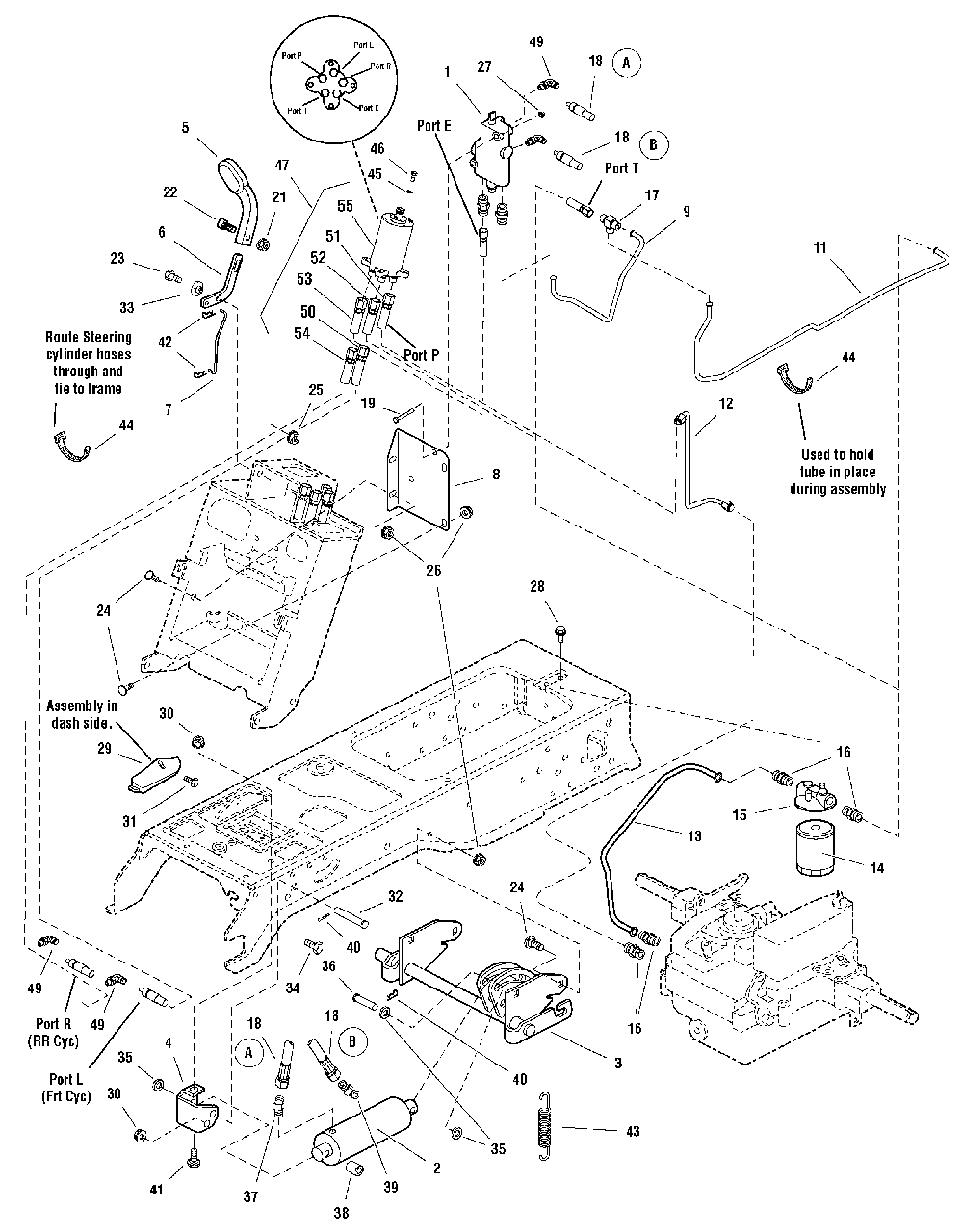 Lift Group - Hydraulic Lift With Power Steering Diagram and Parts List for 2691419-01  Simplicity Lawn Tractor