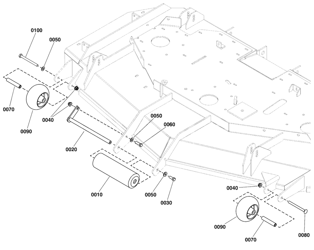 72-Inch Mower Deck Group - Rollers Diagram and Parts List for 5901799  Simplicity Lawn Tractor