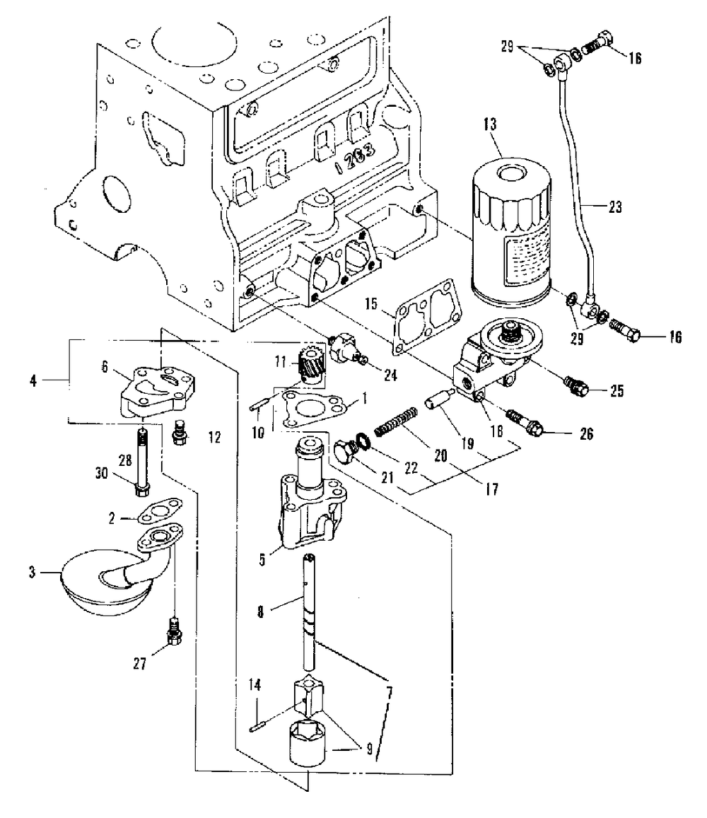 Lubricating System - Oil Pump And Filter Group (3486i11) Diagram and Parts List for 9528 2097173 Simplicity Lawn Tractor
