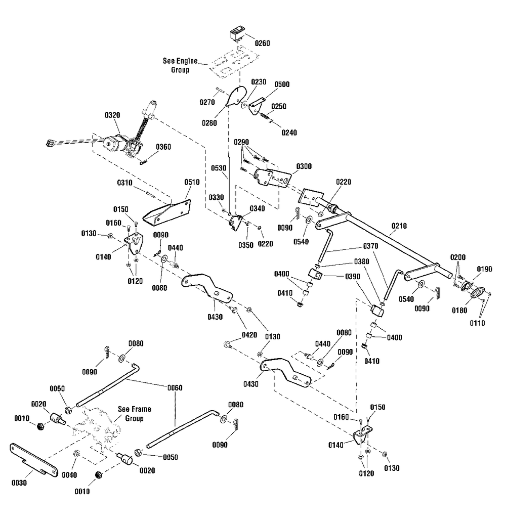 Lift Group Diagram and Parts List for ZT1842 2691139-00 Simplicity Lawn Tractor