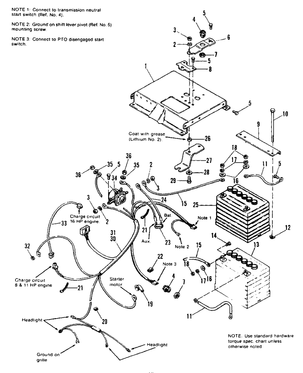 Electrical Group Diagram and Parts List for 6108 1690451 Simplicity Lawn Tractor