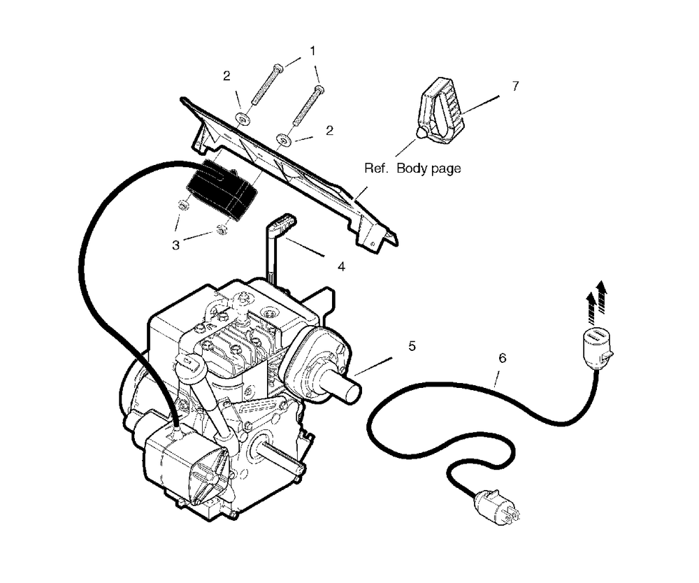 Electric Starter Group Diagram and Parts List for 5022E (1695090)(2006) Simplicity Snow Blower