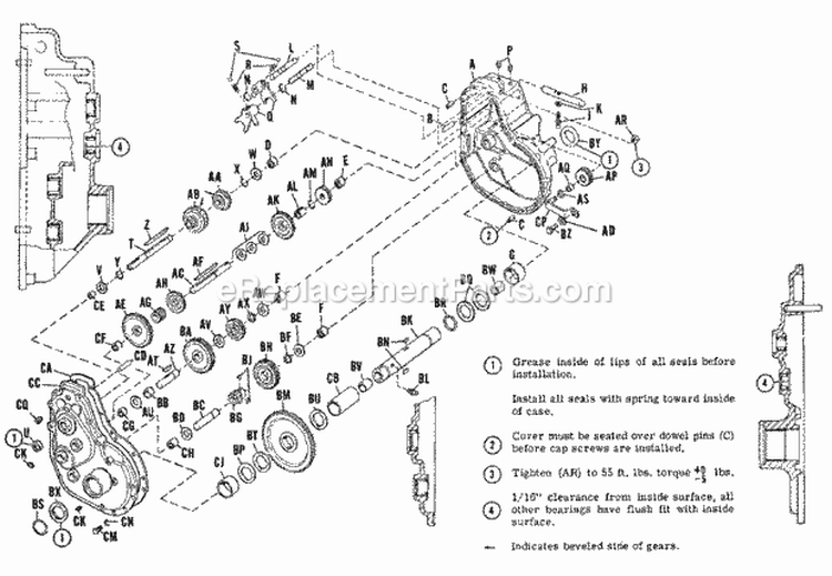 Transmission Group (3643I04) Diagram and Parts List for 990389  Simplicity Lawn Mower